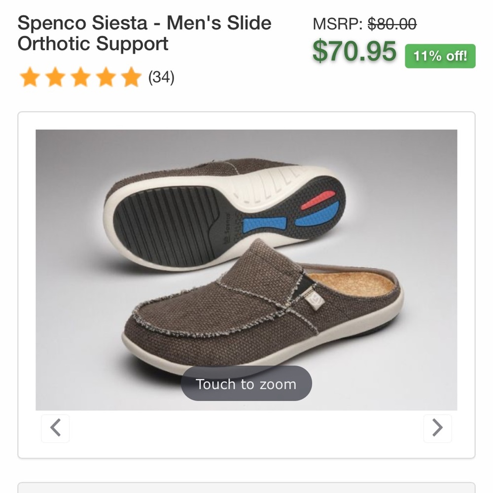 SPENCO Grey Siesta Orthotic Shoes Size W6 - Picture 13 of 14
